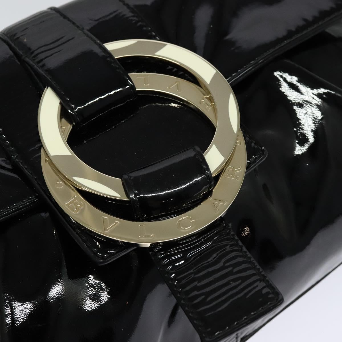 Bvlgari Chandra Flap Enamel Black Patent_Leather Shoulder Bag Bag (Pre-Owned)