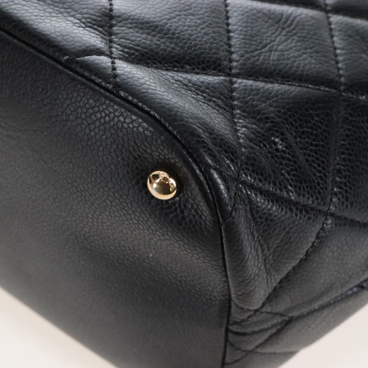 Chanel Timeless Cc Shopping Quilted Caviar Black Leather Tote Bag Bag (Pre-Owned)
