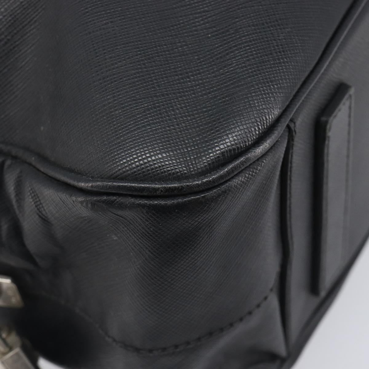 Prada Vintage Leather Black Leather Handbag (Pre-Owned)