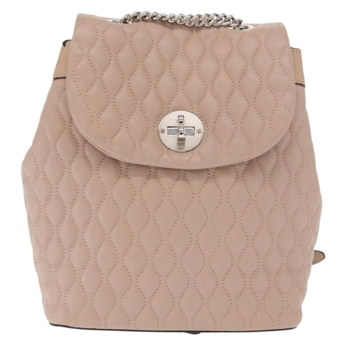 Bally Vintage Leather Pink Leather Backpack Bag (Pre-Owned)
