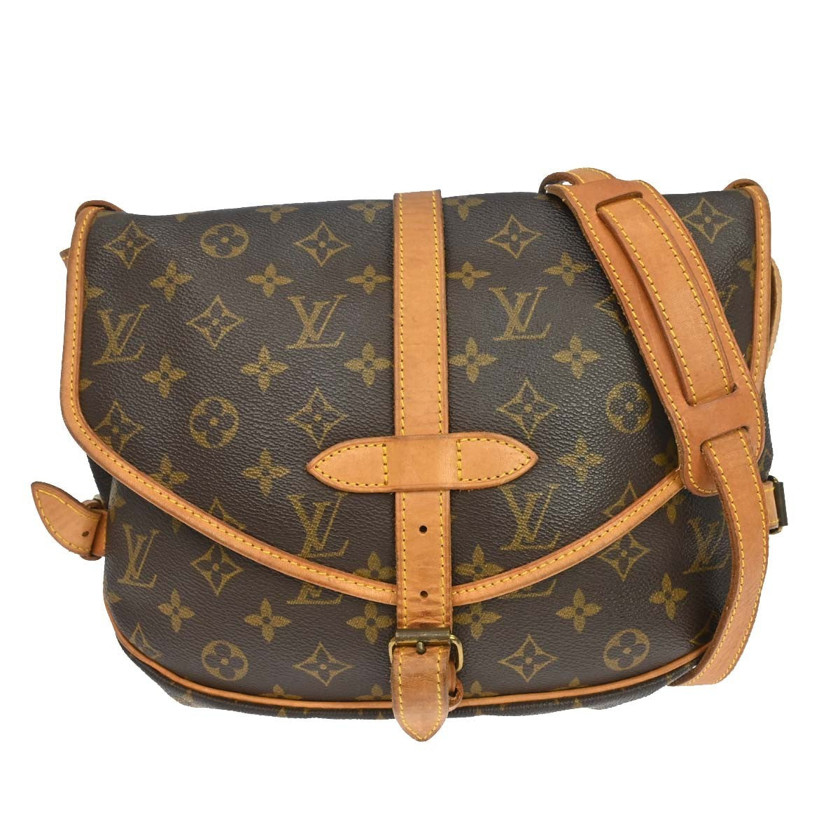 Louis Vuitton Saumur Monogram Canvas Brown Canvas Handbag (Pre-Owned)