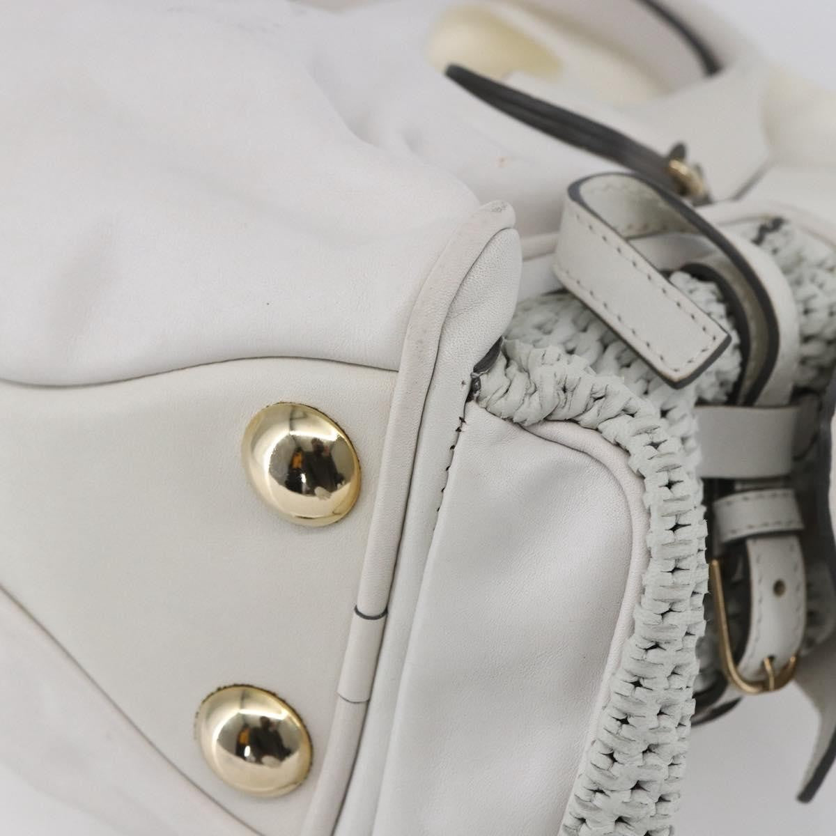 Chloe Vintage Leather White Leather Shoulder Bag Bag (Pre-Owned)