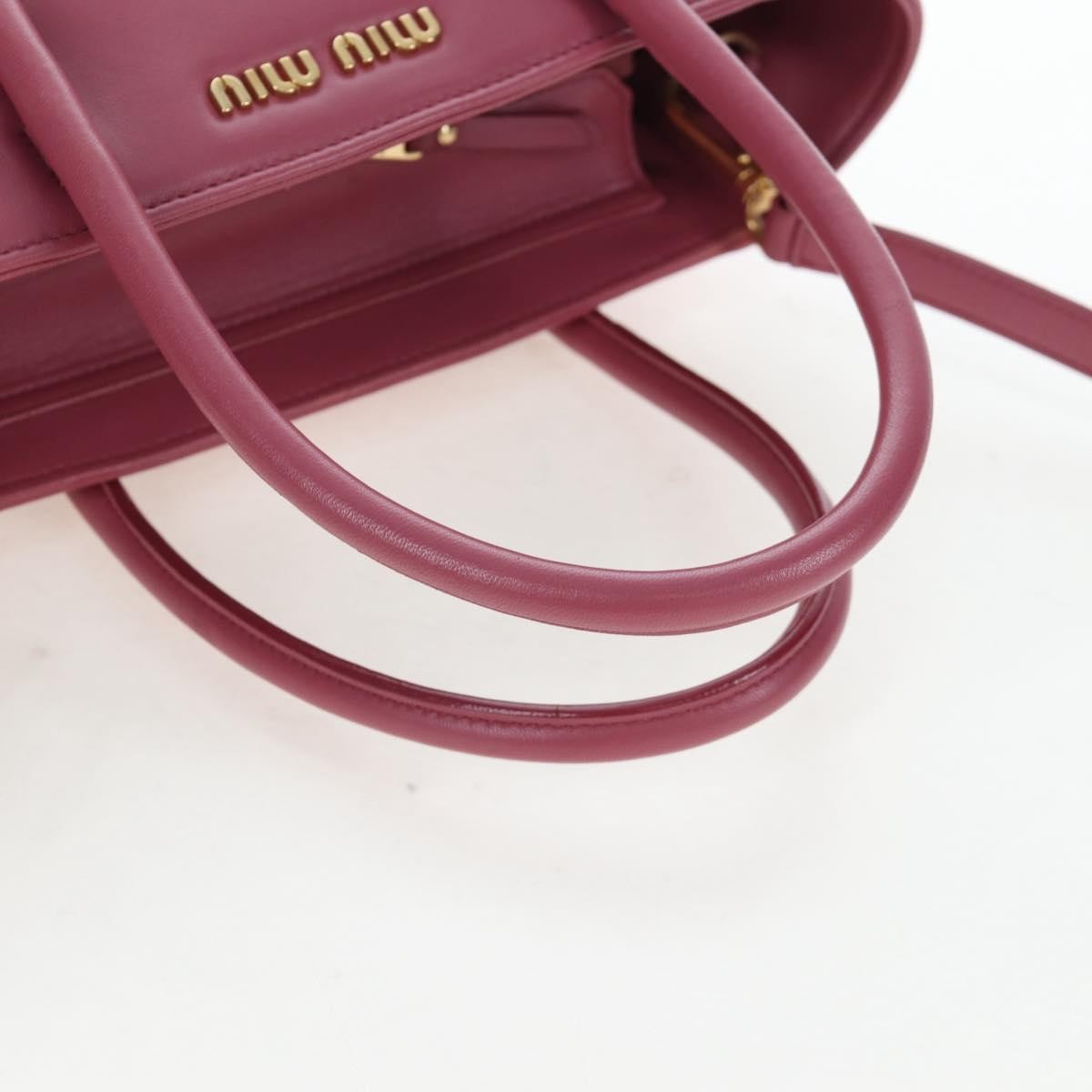 Miu Miu Beau Top Handle Leather Pink Leather Handbag (Pre-Owned)