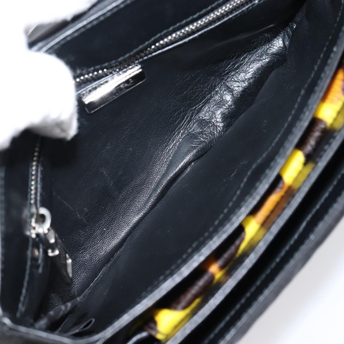 Prada Chain Flap Leather With Pony Hair Yellow Leather Shoulder Bag Bag (Pre-Owned)