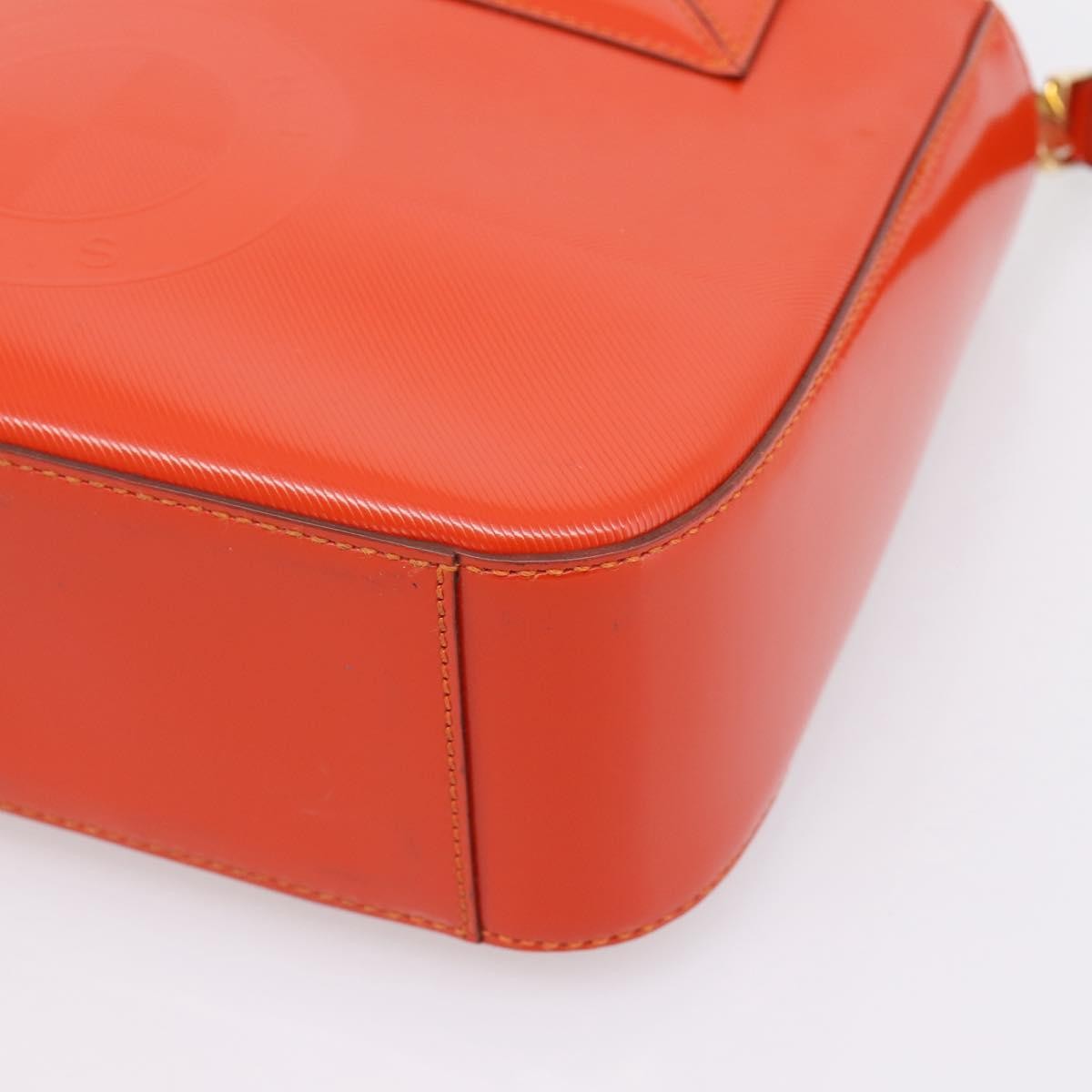 Celine Top Handle Leather Orange Leather Handbag (Pre-Owned)