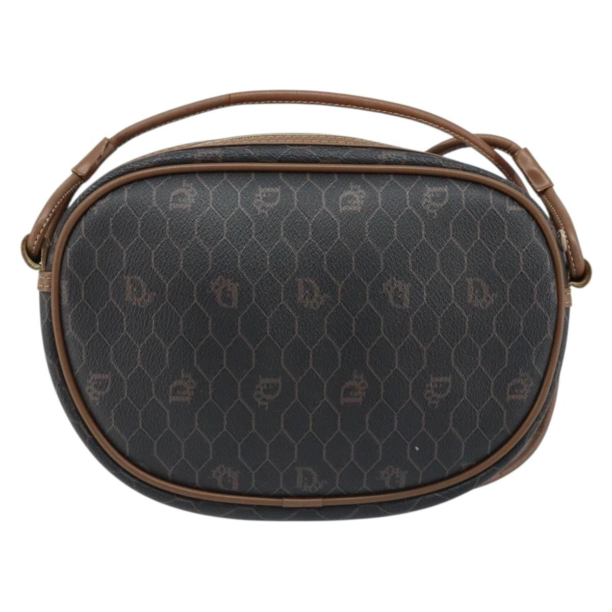 Christian Dior Vintage Honeycomb Canvas And Leather Black Canvas Shoulder Bag Bag (Pre-Owned)