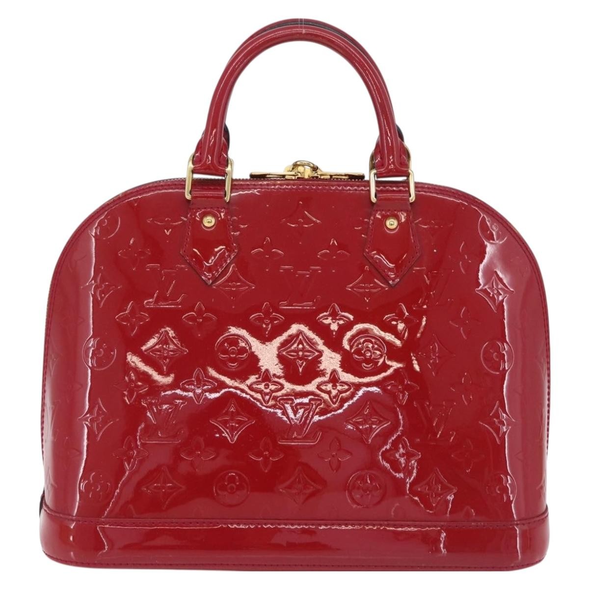 Louis Vuitton Alma Monogram Vernis Pink Patent_Leather Handbag (Pre-Owned)