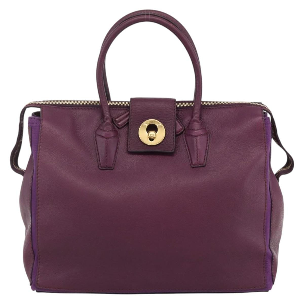 Saint Laurent Bicolor Muse Two Cabas Leather Purple Leather Tote Bag Bag (Pre-Owned)