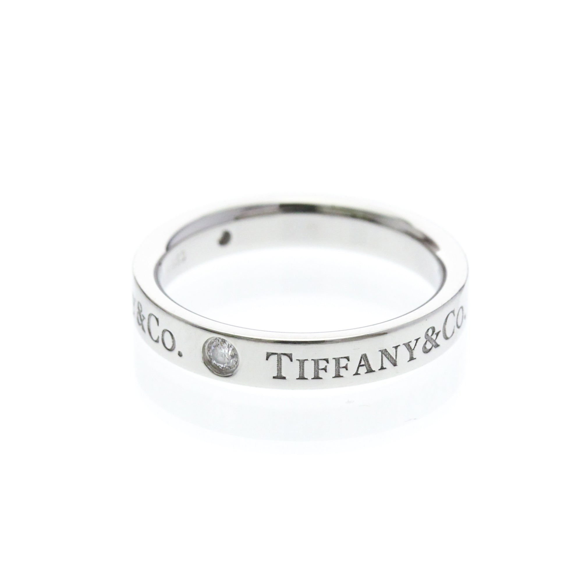 Tiffany & Co. Flat Platinum Silver Platinum Ring Jewelry (Pre-Owned)