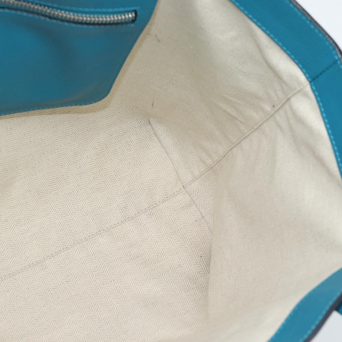 Loewe Anagram Leather Blue Leather Tote Bag Bag (Pre-Owned)