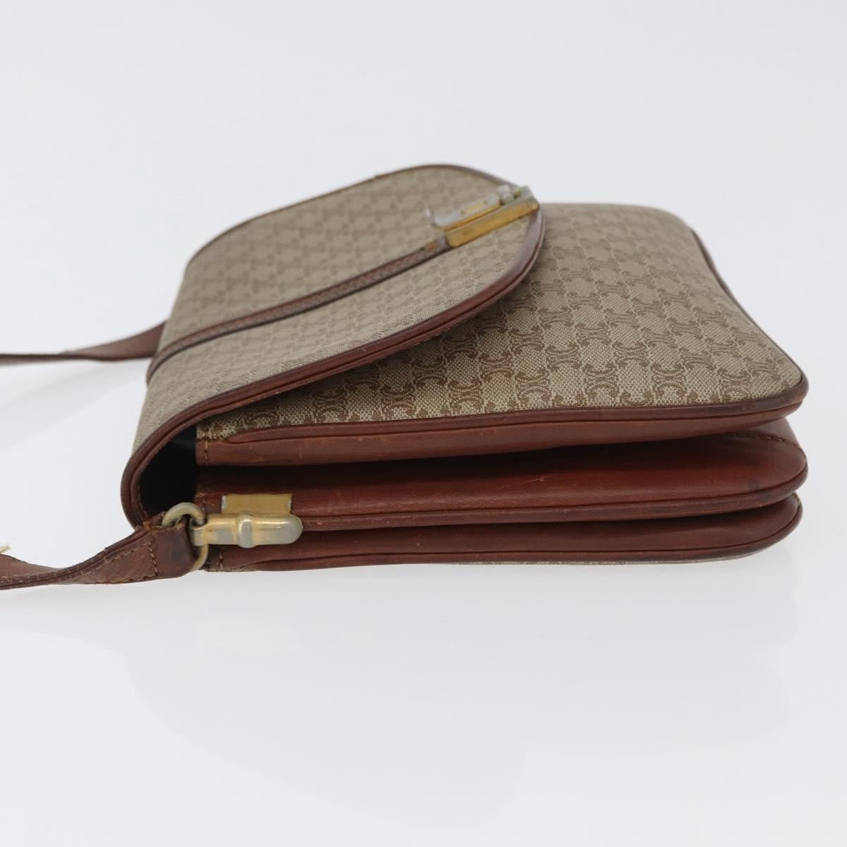 Celine Vintage Macadam Canvas And Leather Beige Canvas Shoulder Bag Bag (Pre-Owned)