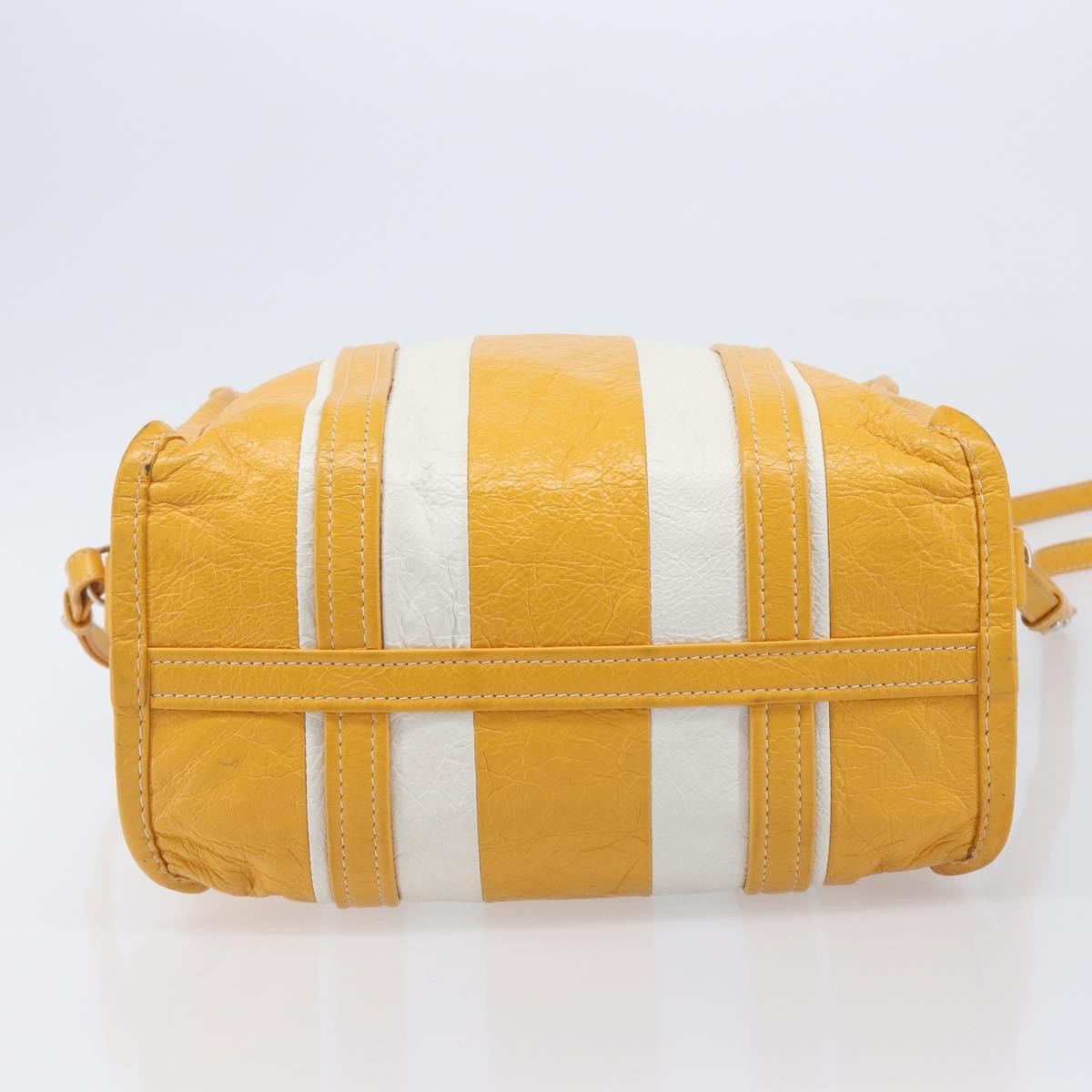Balenciaga Bazar Leather Yellow Leather Tote Bag Bag (Pre-Owned)