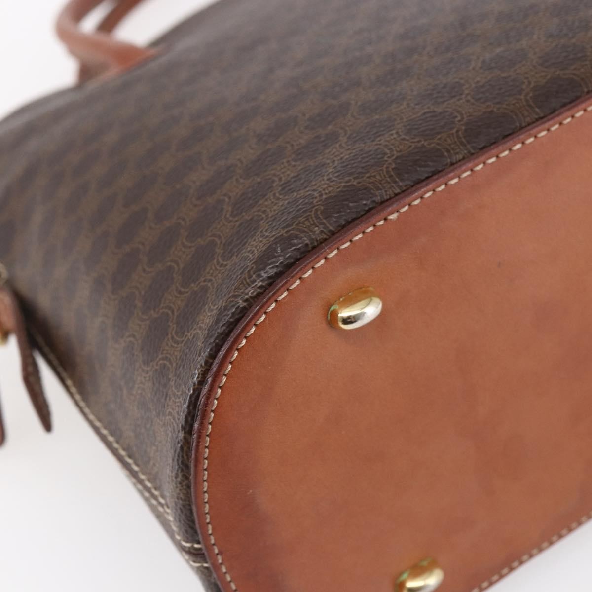 Celine Vintage Macadam Canvas Brown Canvas Handbag (Pre-Owned)