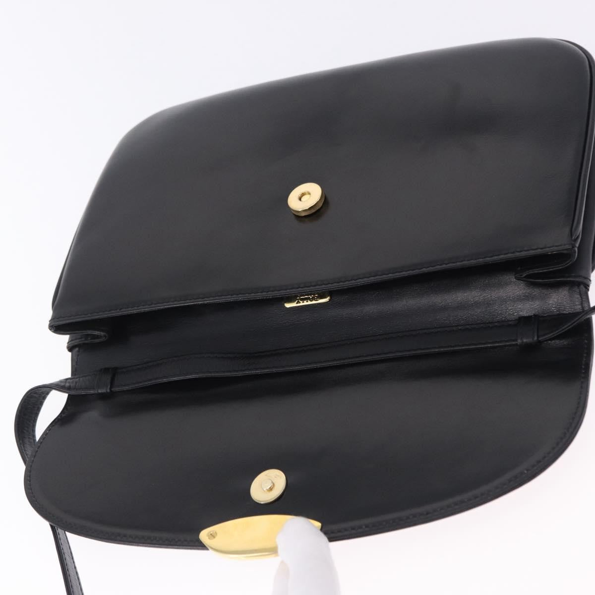 Bally Vintage Leather Black Leather Shoulder Bag Bag (Pre-Owned)