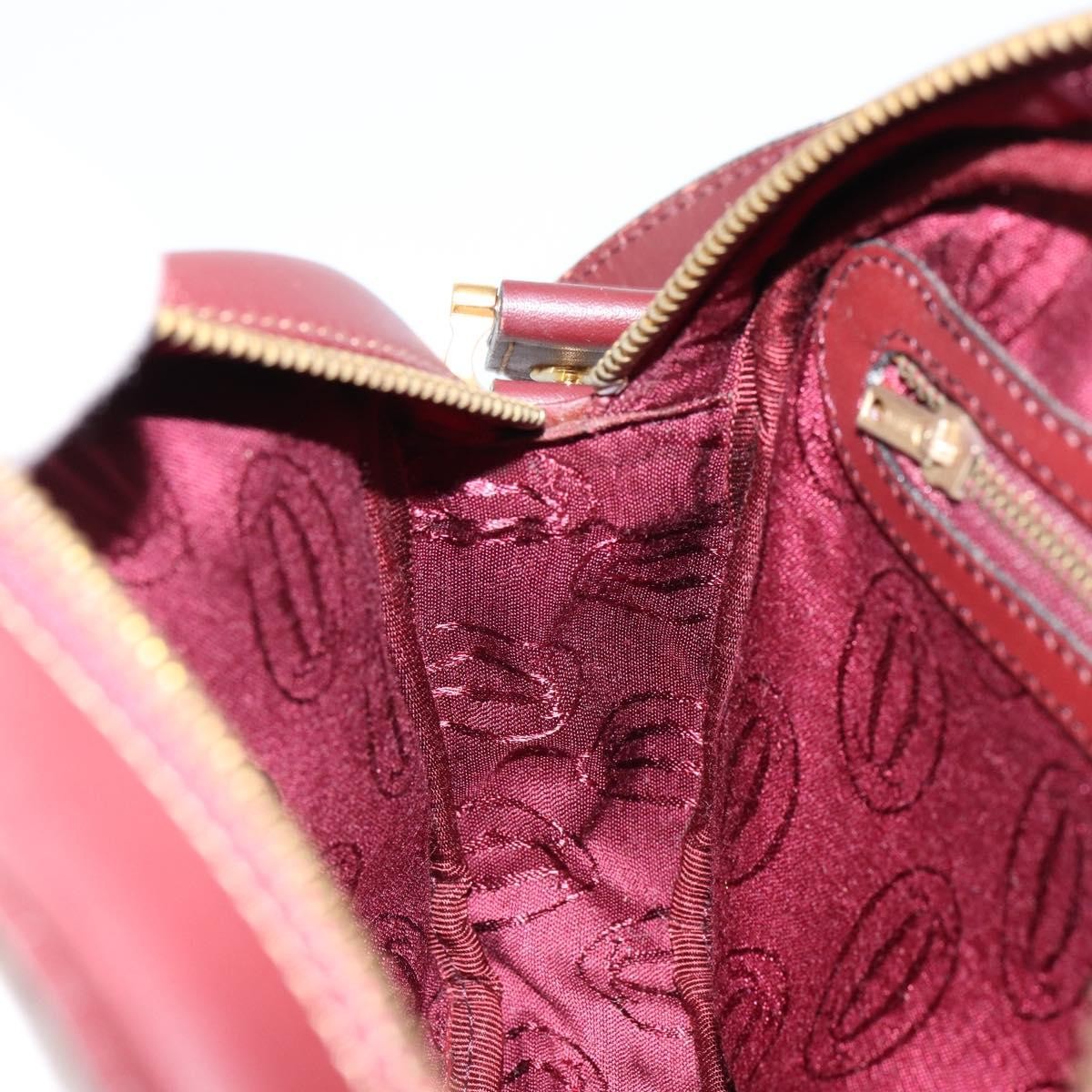 Cartier Must De Cartier Leather Burgundy Leather Shoulder Bag Bag (Pre-Owned)