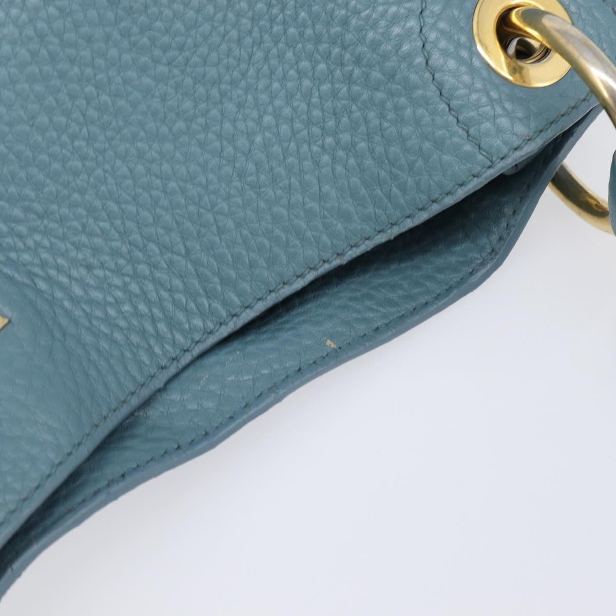 Prada Rolled Hobo Vitello Daino Blue Leather Shoulder Bag Bag (Pre-Owned)