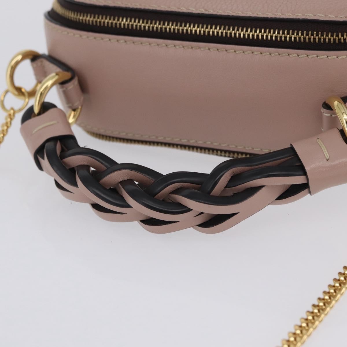 Chloe Daria Chain Leather Pink Leather Handbag (Pre-Owned)