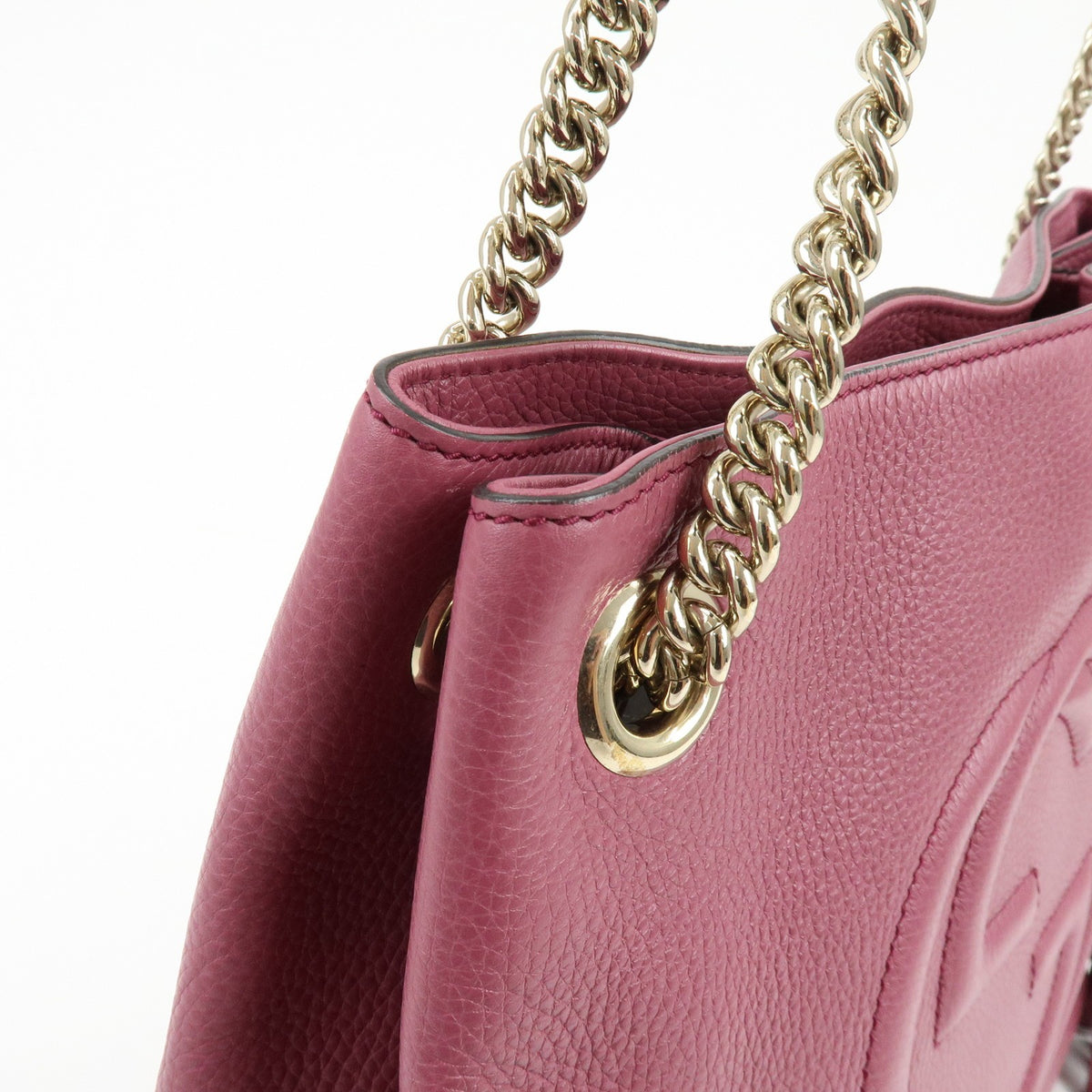 Gucci Soho Chain Strap Leather Purple Leather Shoulder Bag Bag (Pre-Owned)
