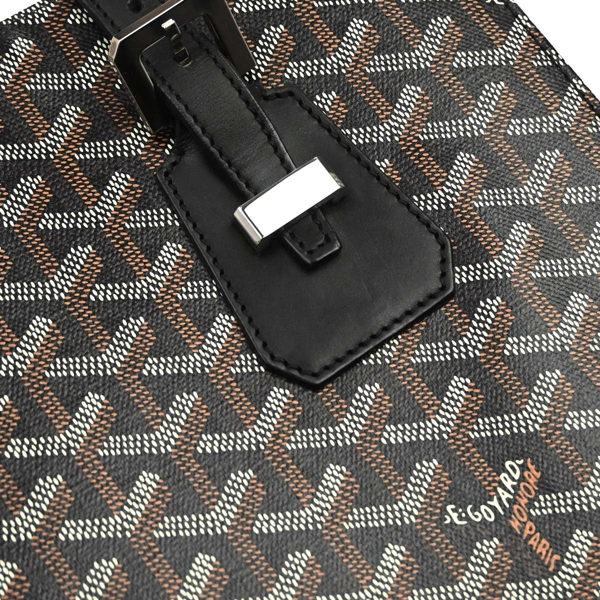 Goyard Comores Coated Canvas Black Canvas Tote Bag Bag (Pre-Owned)