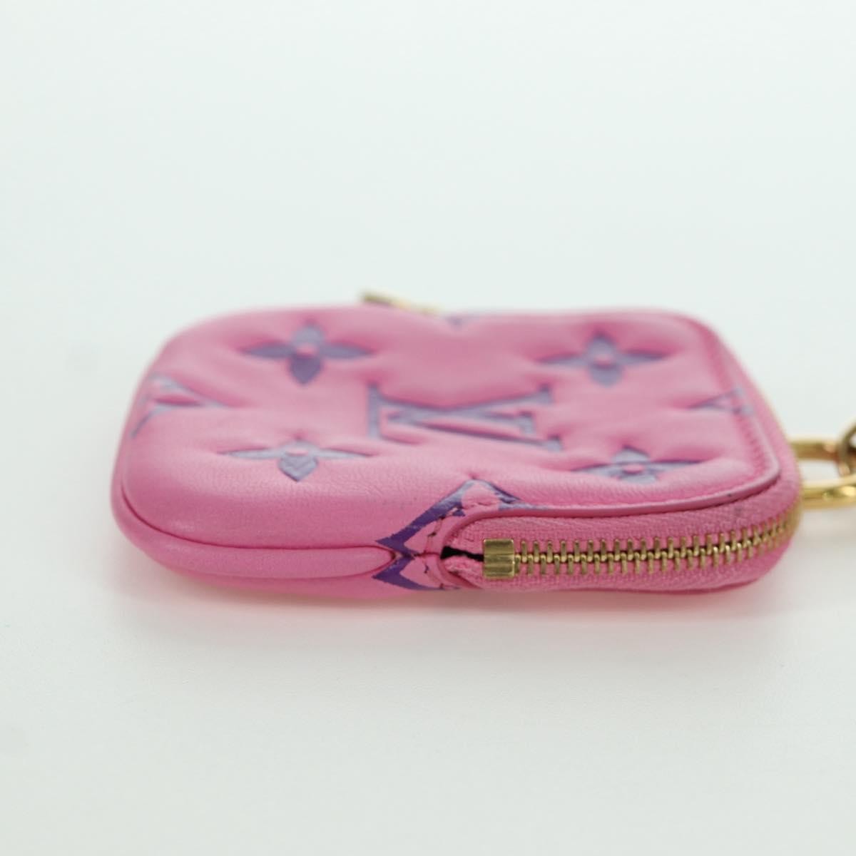 Louis Vuitton Lanyard Multipochette Coin Case Monogram Empreinte Pink Canvas Wallets Accessory (Pre-Owned)