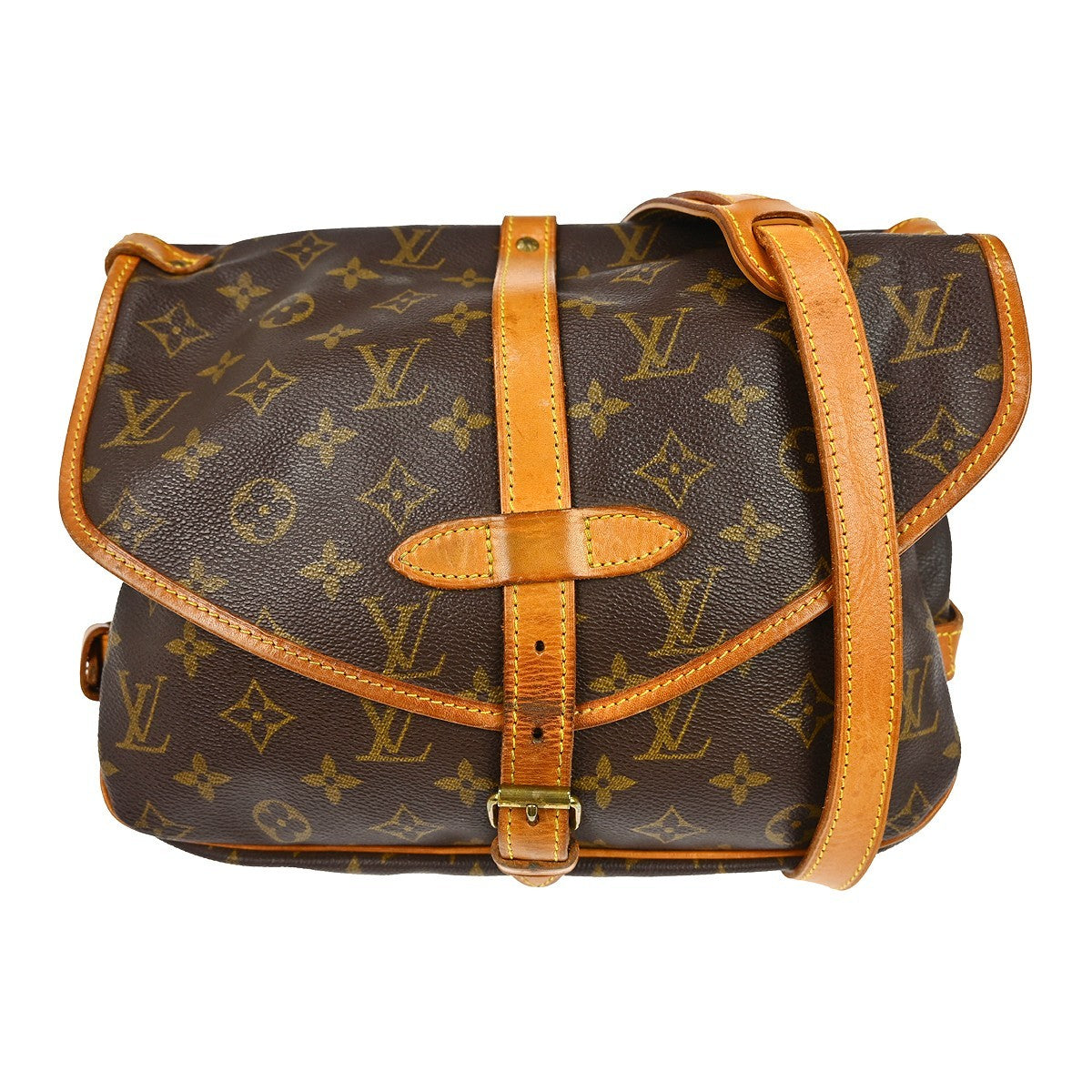 Louis Vuitton Saumur Monogram Brown Canvas Shoulder Bag Bag (Pre-Owned)