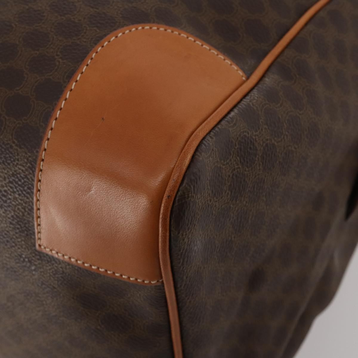 Celine Boston Triomphe Coated Canvas Brown Pvc Handbag (Pre-Owned)