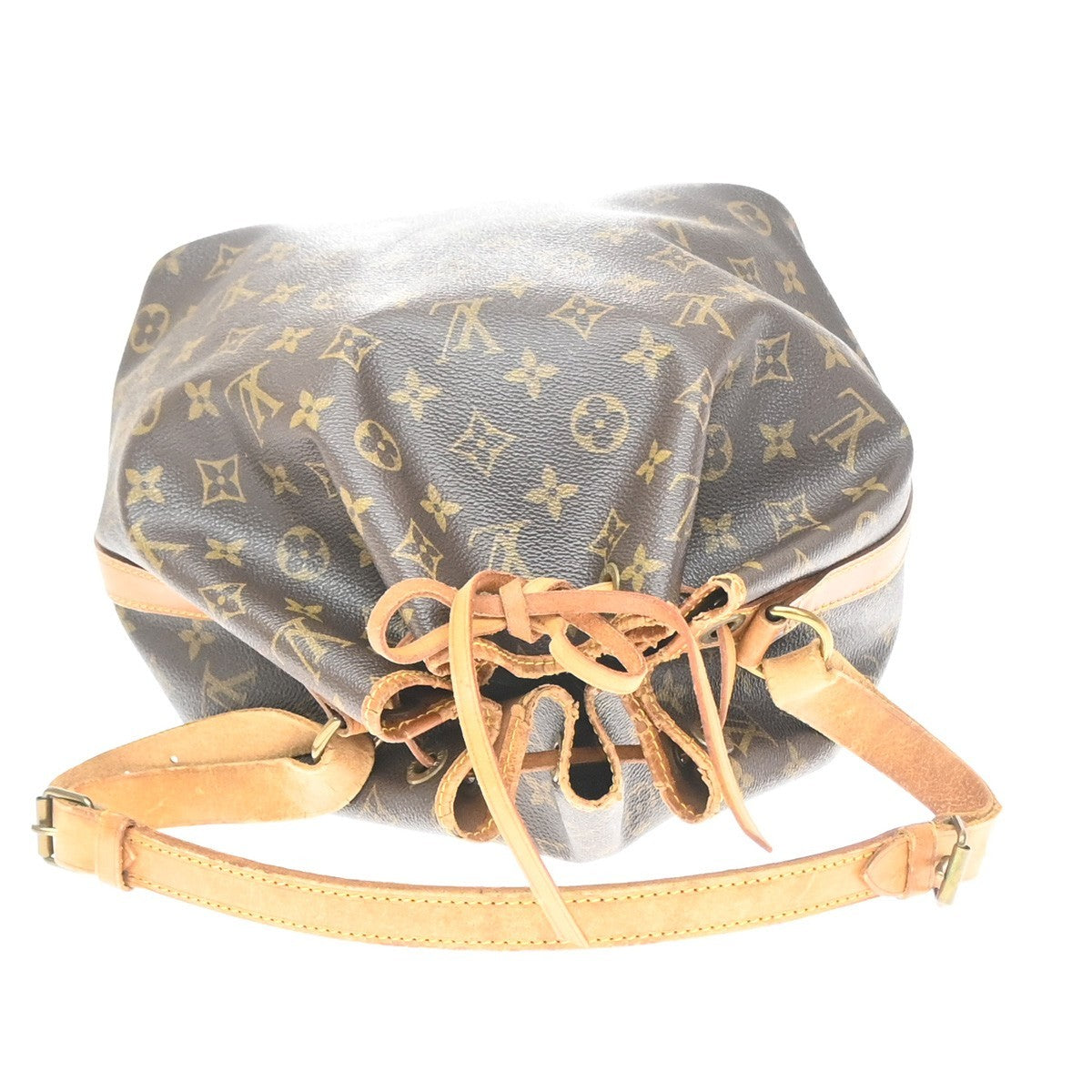 Louis Vuitton Petit Noe Monogram Canvas Brown Leather Handbag (Pre-Owned)