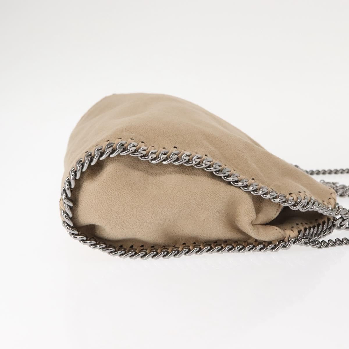 Stella Mccartney Falabella Fold Over Shaggy Deer Beige Polyester Crossbody Bag Bag (Pre-Owned)