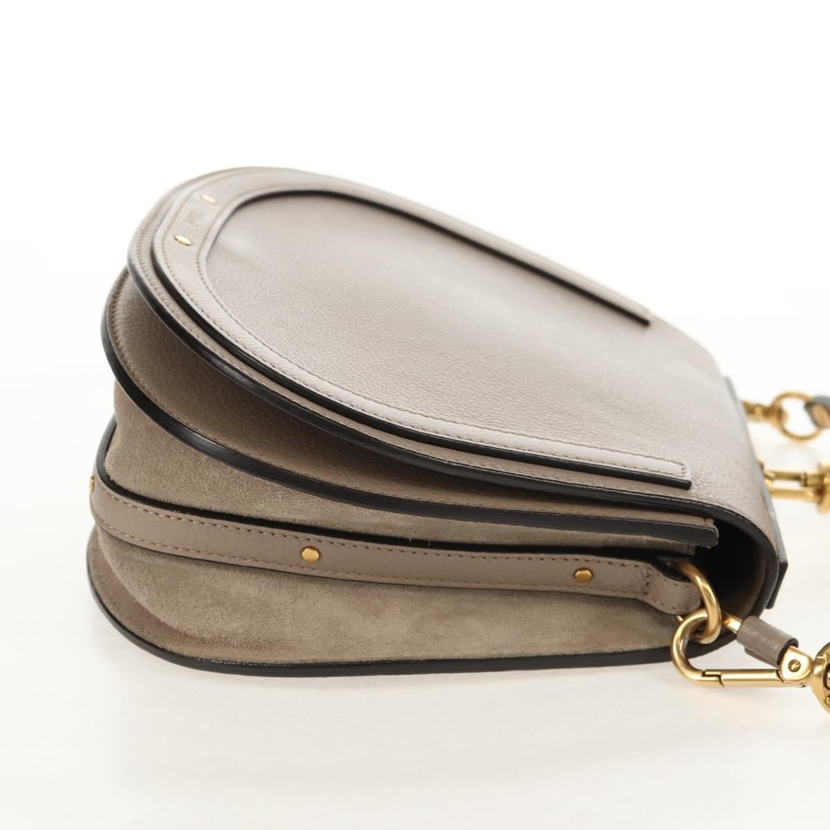 Chloe Nile Leather Beige Leather Shoulder Bag Bag (Pre-Owned)