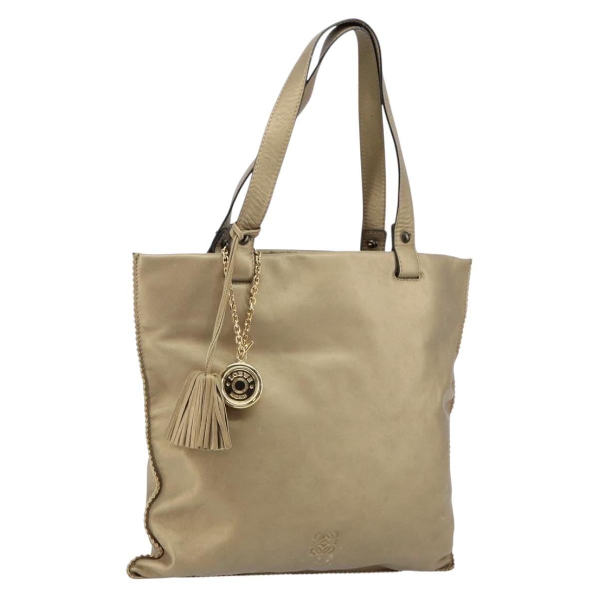 Loewe Anagram Tote Leather Gold Leather Tote Bag Bag (Pre-Owned)