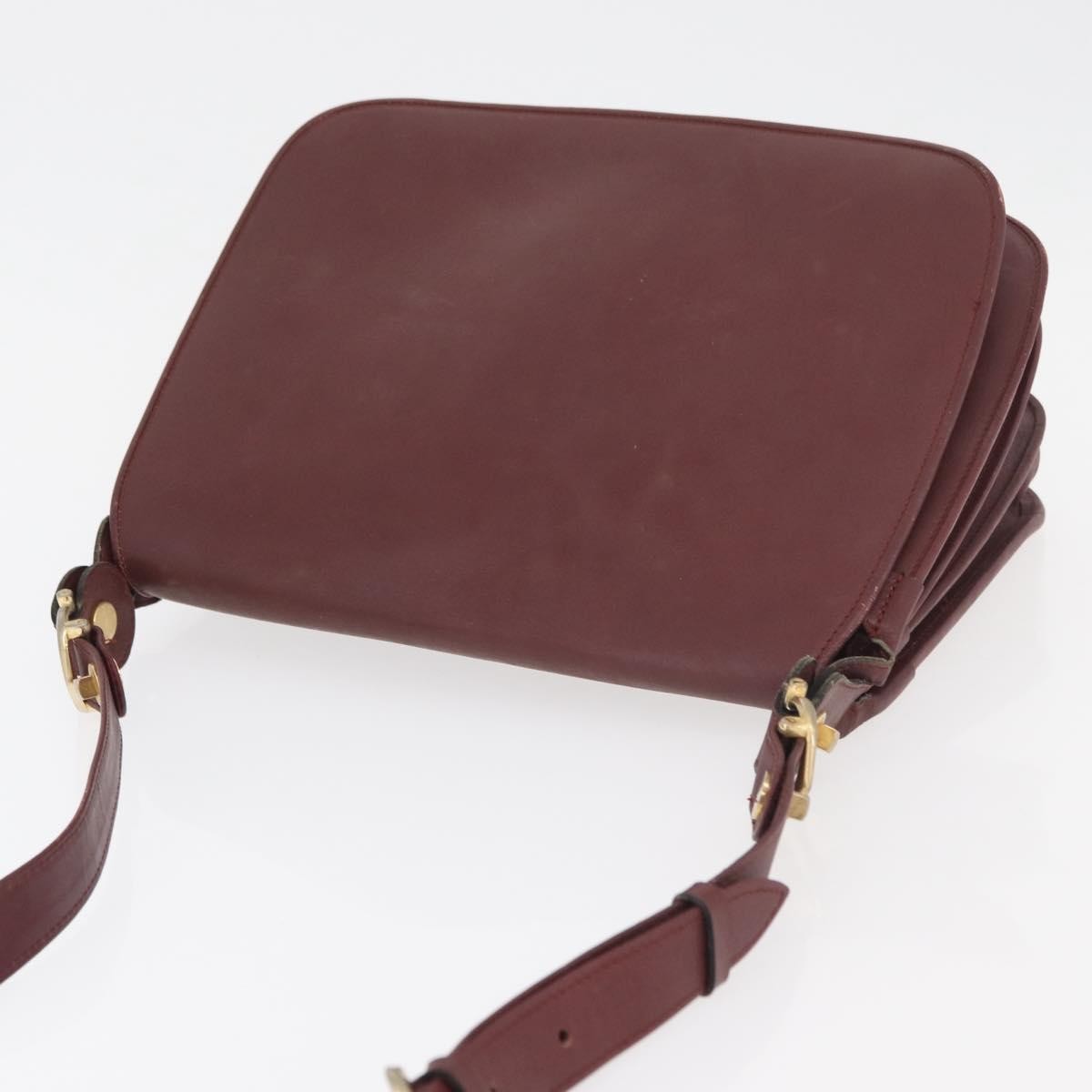 Cartier Must De Cartier Leather Burgundy Leather Shoulder Bag Bag (Pre-Owned)