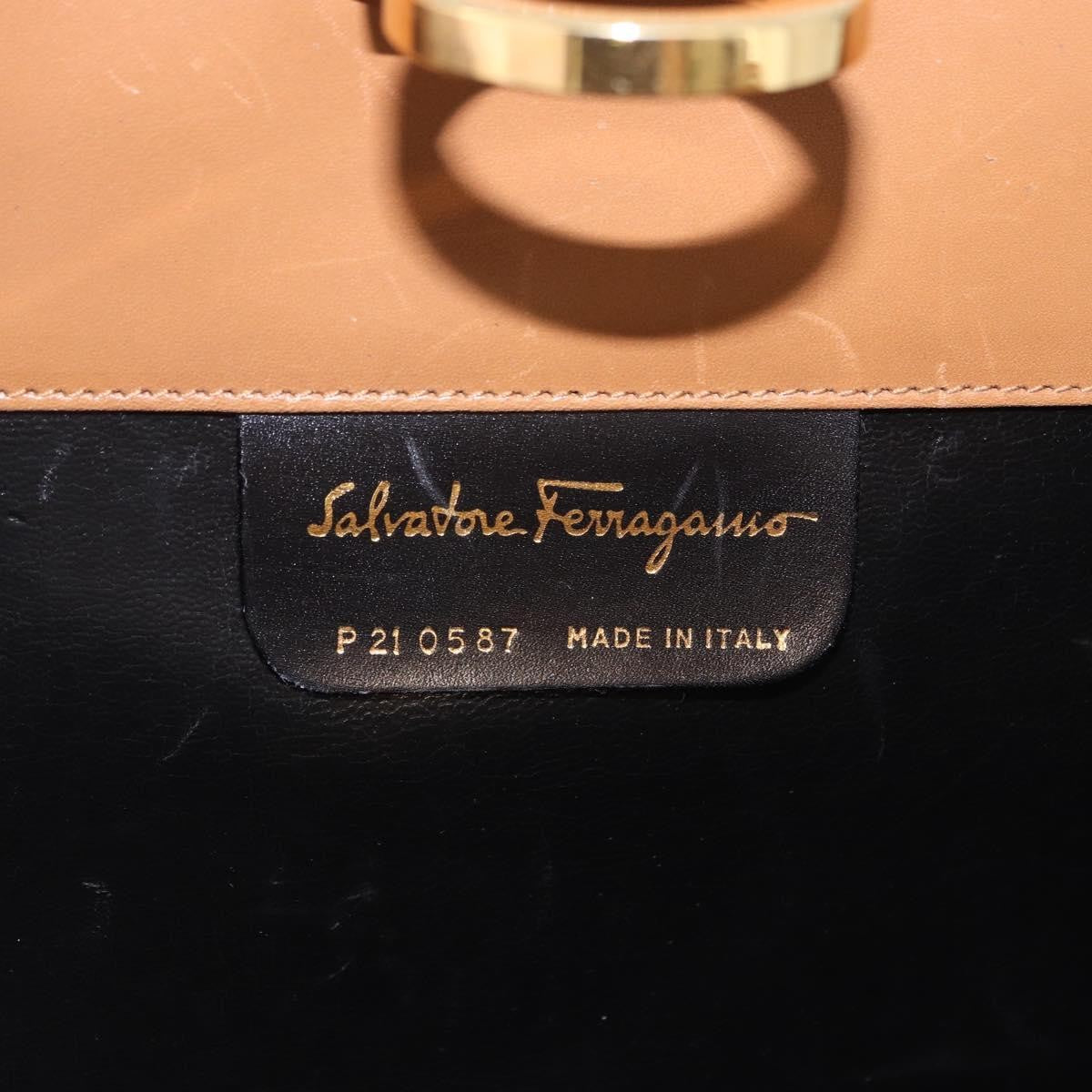 Salvatore Ferragamo Vintage Gancini Chain Leather Brown Leather Shoulder Bag Bag (Pre-Owned)