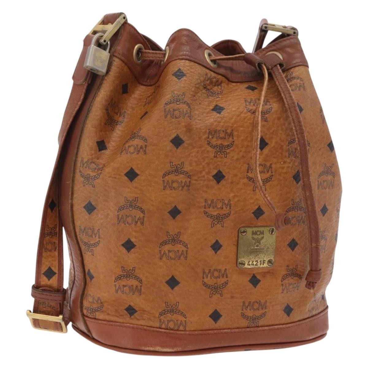 MCM Drawstring Leather Brown Leather Shoulder Bag Bag (Pre-Owned)