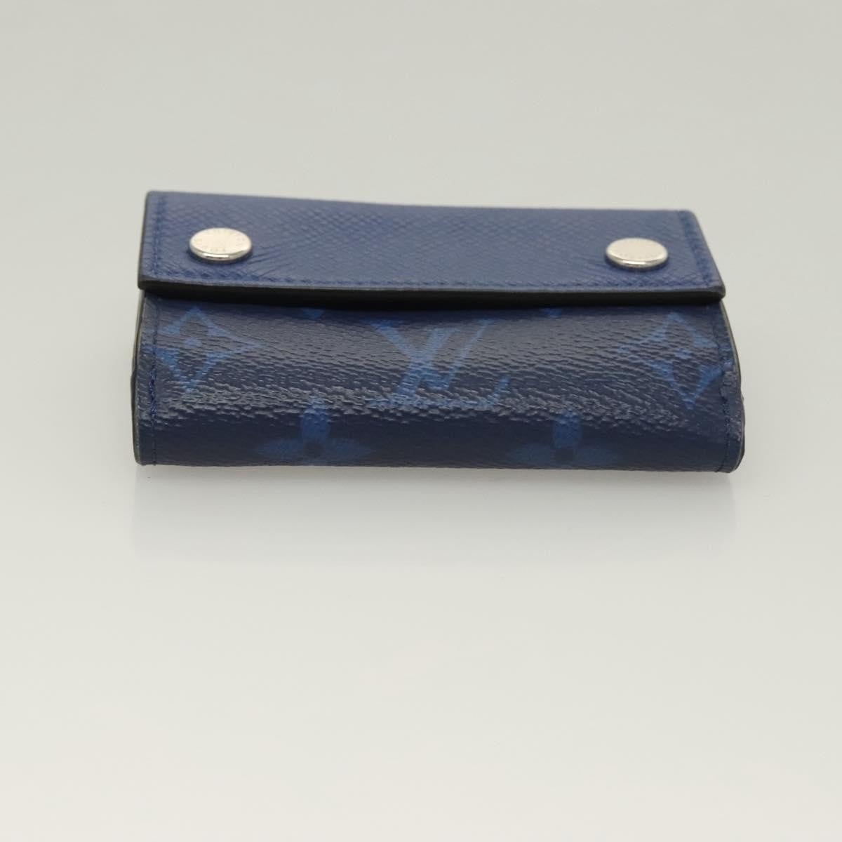 Louis Vuitton Discovery Monogram Taigarama Blue Leather Wallets Accessory (Pre-Owned)