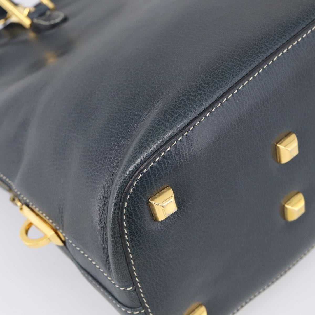 Salvatore Ferragamo Top Handle Leather Navy Leather Crossbody Bag Bag (Pre-Owned)