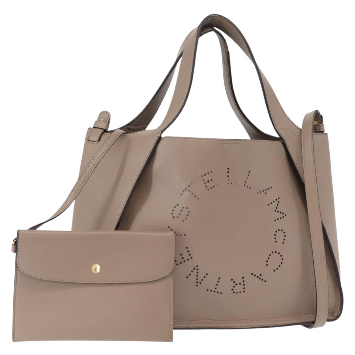 Stella Mccartney Alter Perforated Faux Leather Beige Synthetic Tote Bag Bag (Pre-Owned)