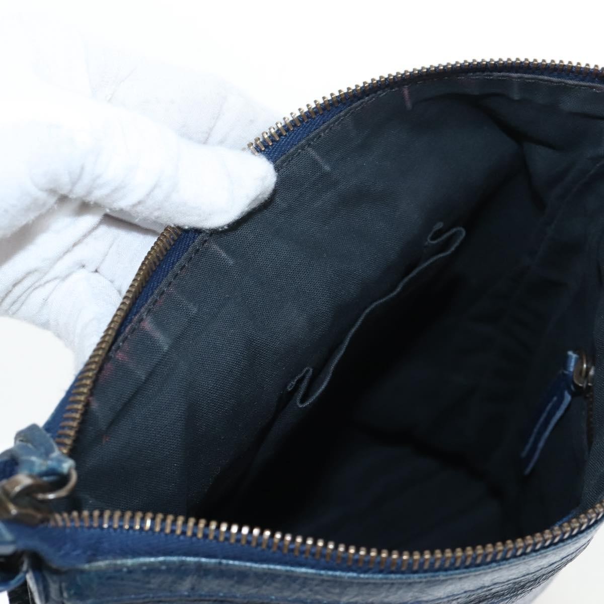 Balenciaga Flat Crossbody Classic Studs Leather Navy Leather Crossbody Bag Bag (Pre-Owned)