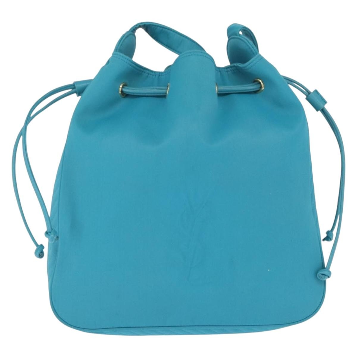 Saint Laurent Vintage Nylon Turquoise Nylon Shoulder Bag Bag (Pre-Owned)