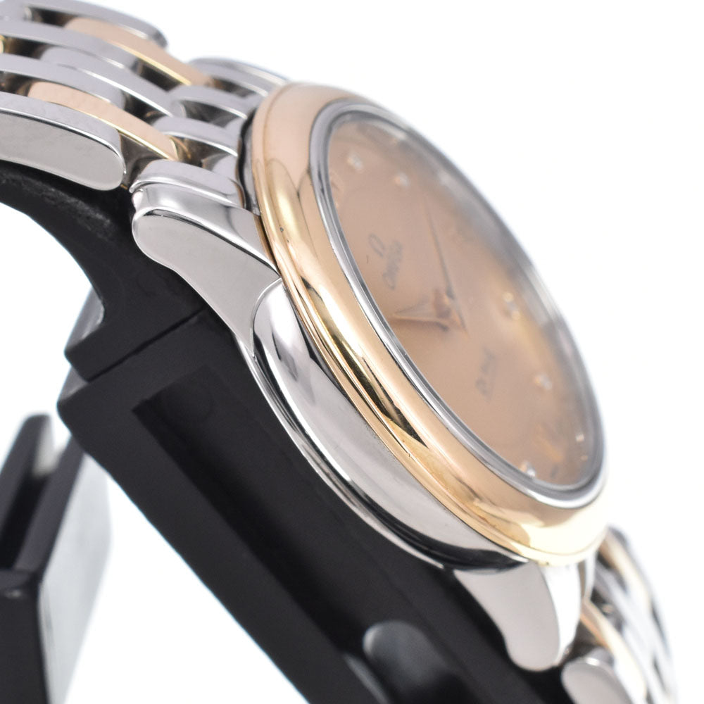 Omega De Ville Prestige Quartz Stainless Steel And Rose Gold With Diamond Markers Watch (Pre-Owned)
