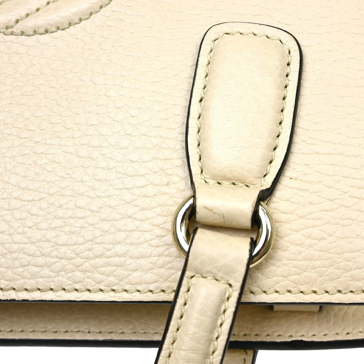 Gucci Soho Convertible Top Handle Satchel Leather Beige Leather Handbag (Pre-Owned)