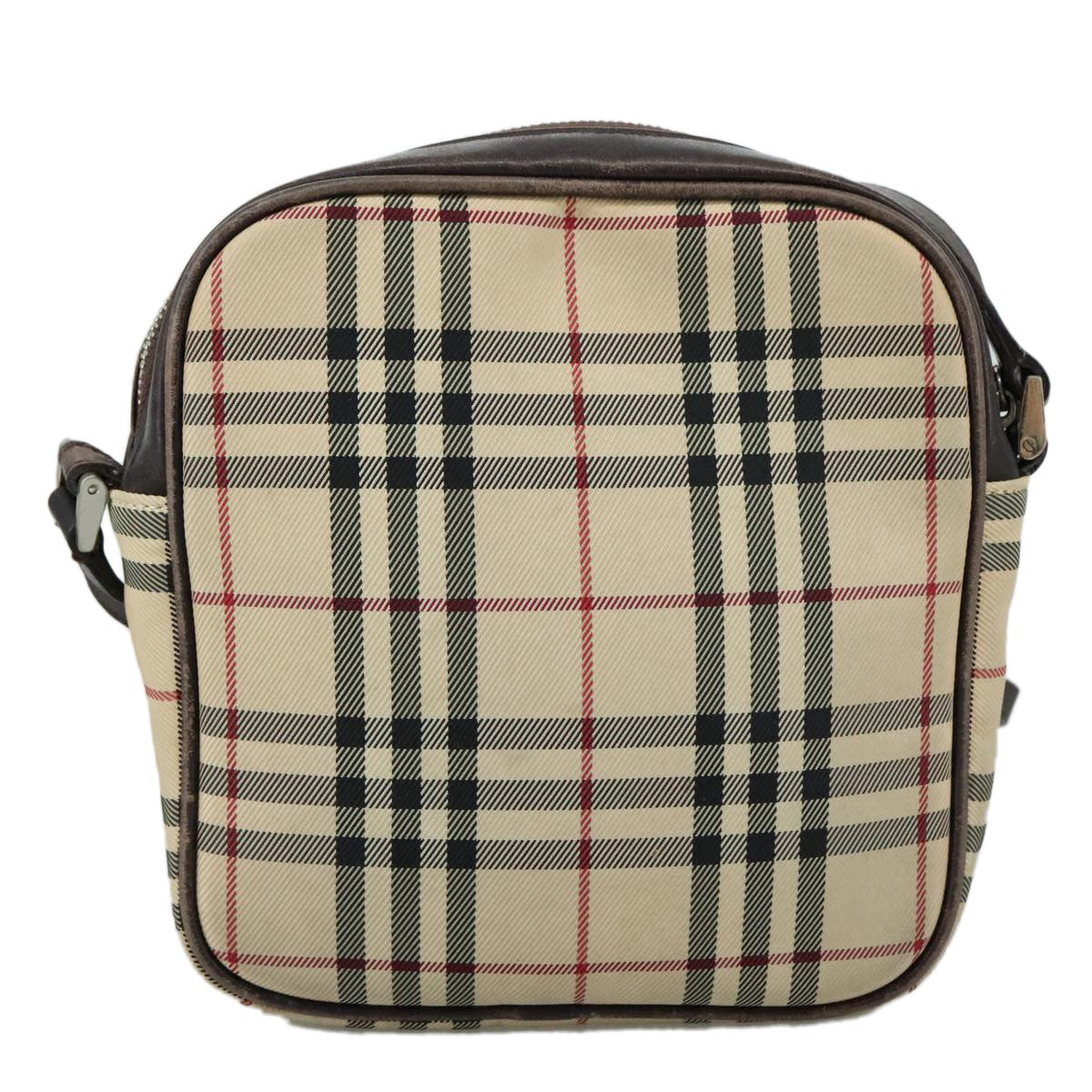 Burberry Nova Check Canvas And Leather Beige Canvas Shoulder Bag Bag (Pre-Owned)