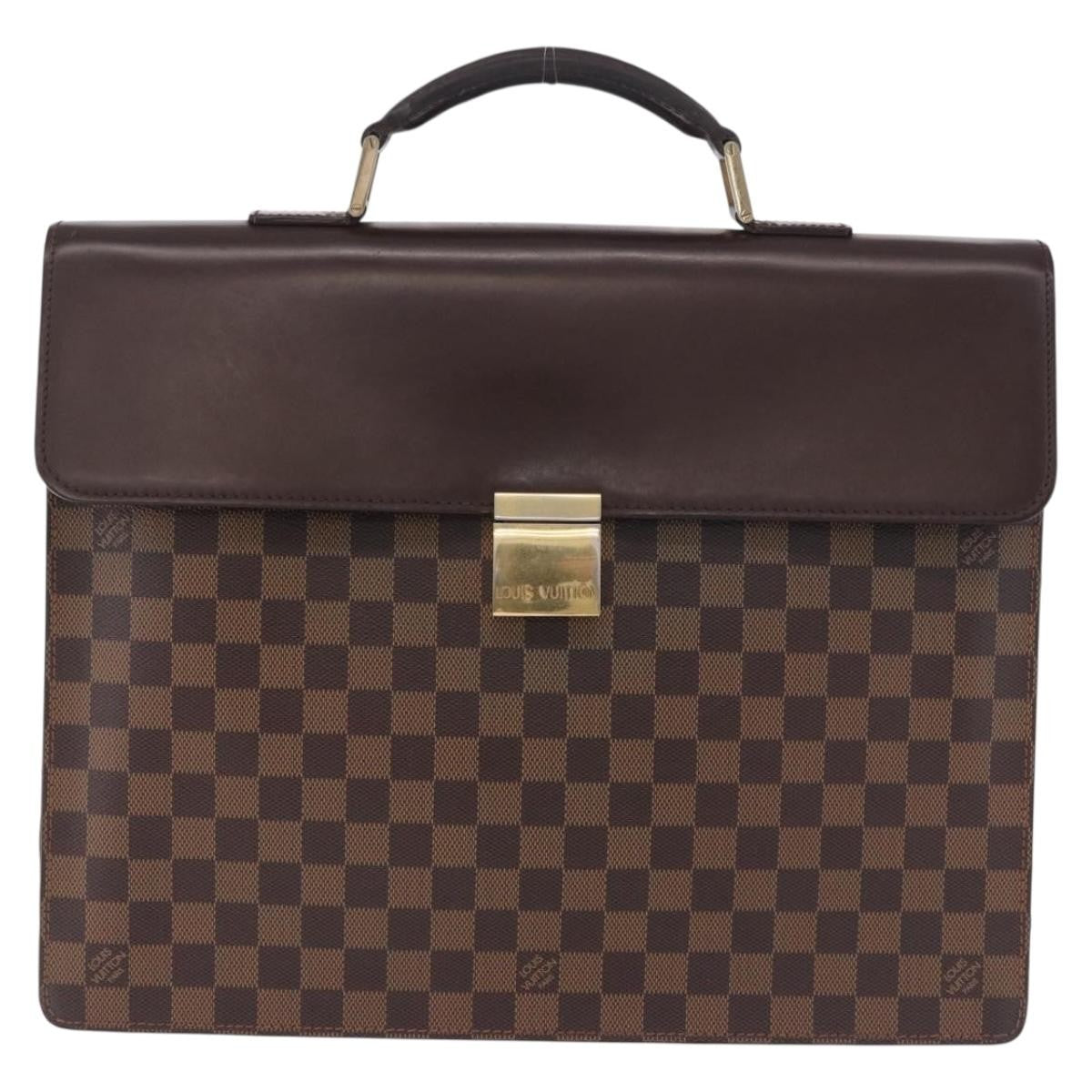 Louis Vuitton Altona Damier Ebene Brown Canvas Briefcase Bag (Pre-Owned)