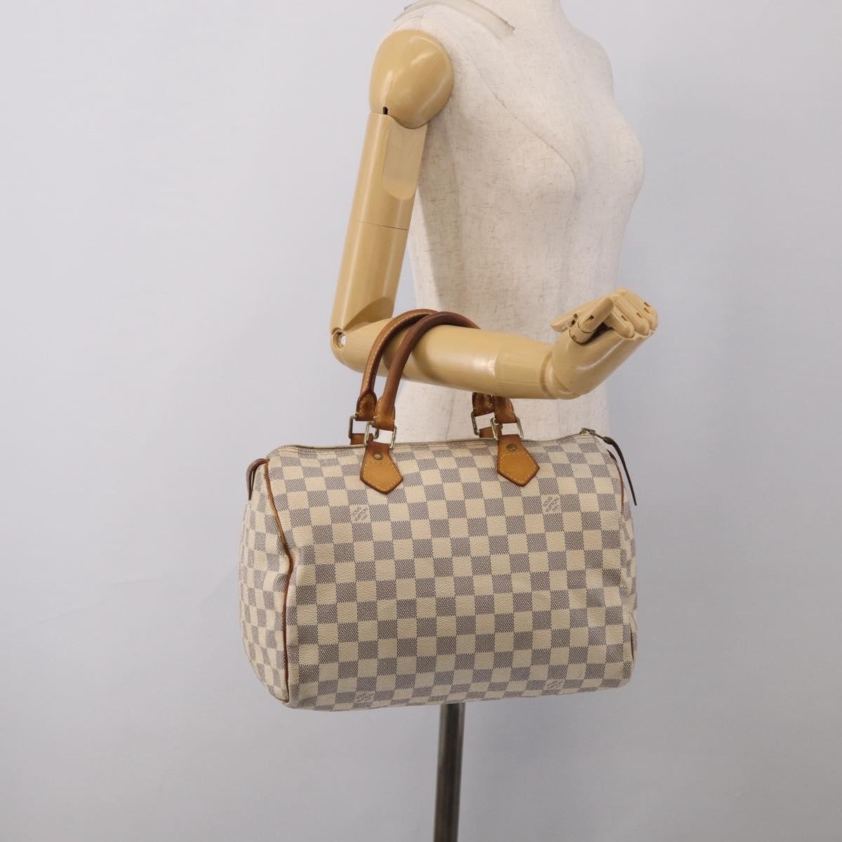 Louis Vuitton Speedy Damier White Canvas Handbag (Pre-Owned)