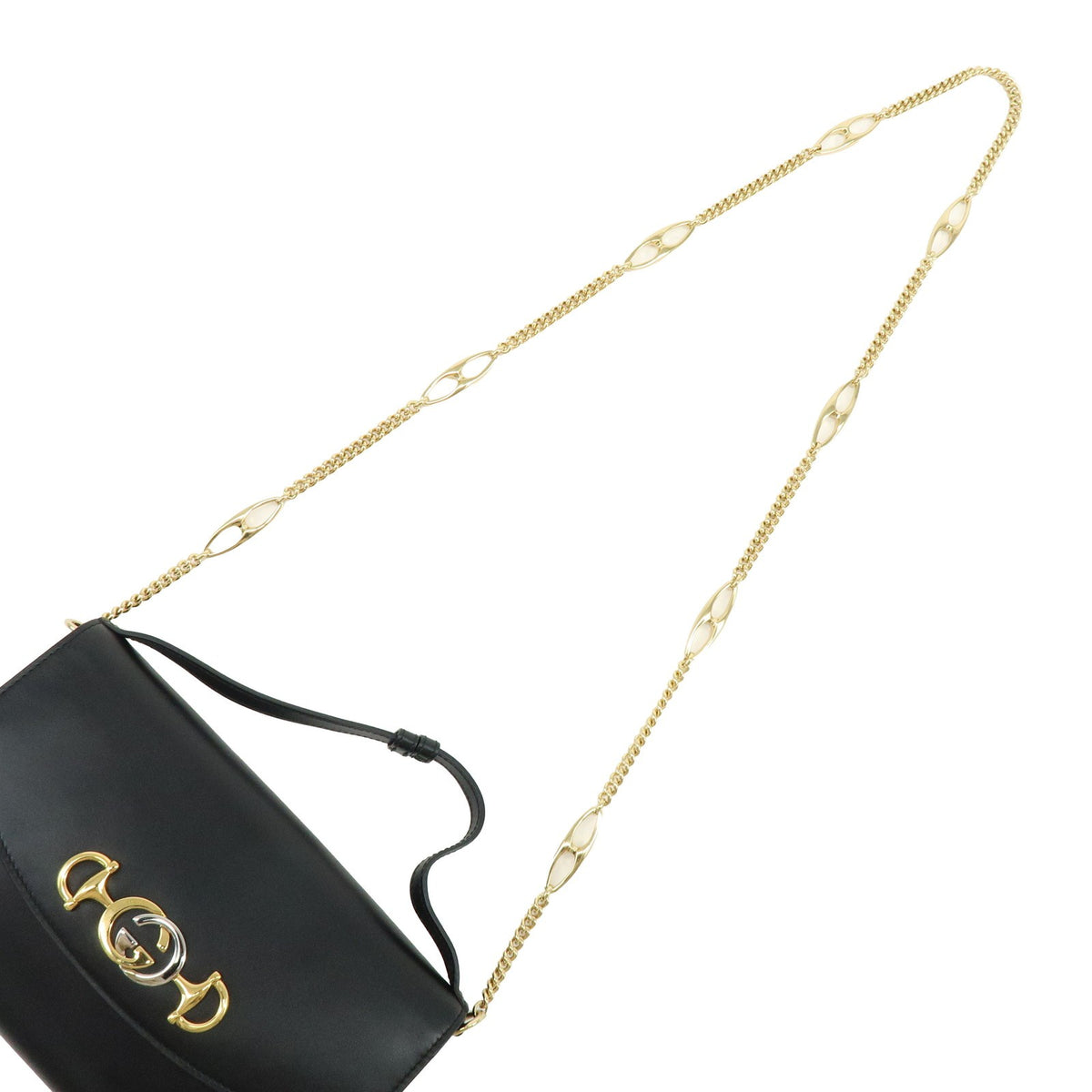 Gucci Zumi Leather Black Leather Shoulder Bag Bag (Pre-Owned)