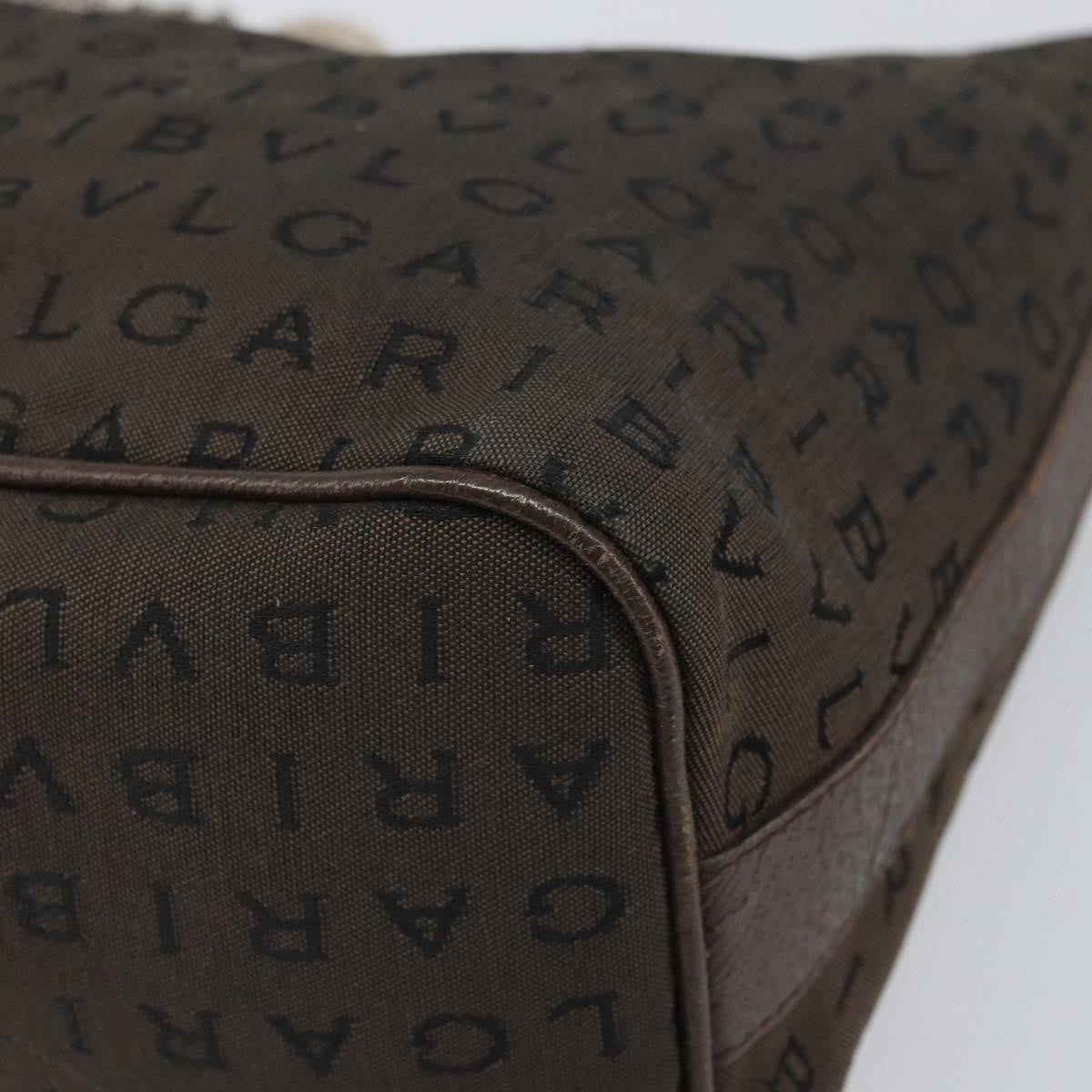 Bvlgari Logomania Canvas With Leather Brown Canvas Shoulder Bag Bag (Pre-Owned)