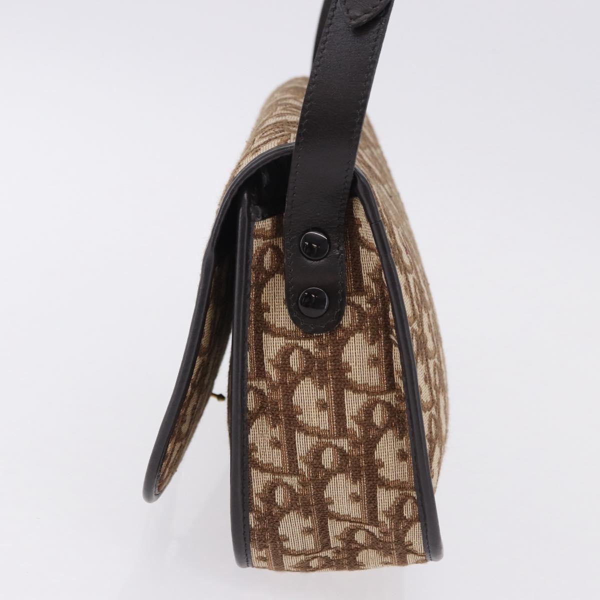 Christian Dior Trotter Shoulder Bag Sequins Beige Canvas Shoulder Bag Bag (Pre-Owned)