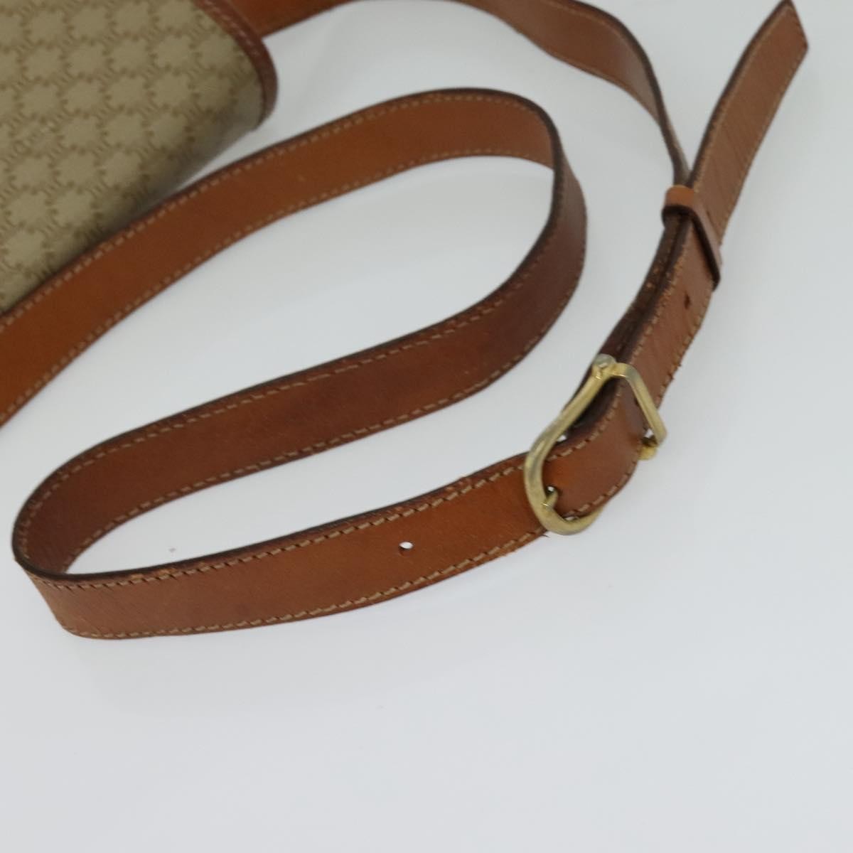 Celine Macadam Shoulder Pvc Leather Beige Canvas Bag (Pre-Owned)