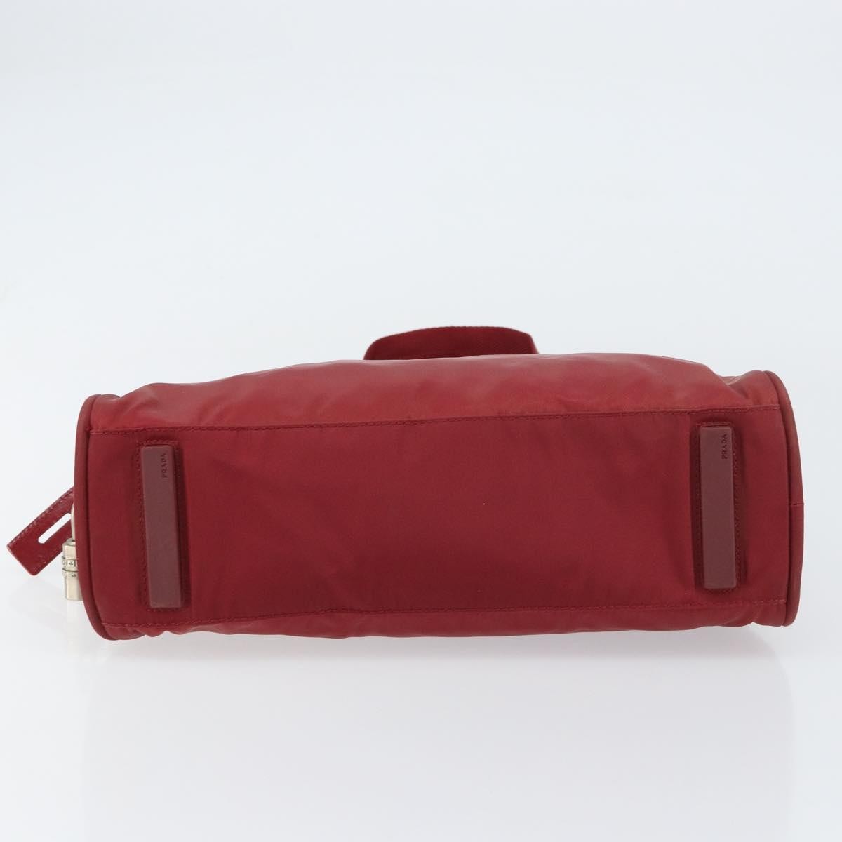 Prada Zip Around Tote Tessuto Red Nylon Shoulder Bag Bag (Pre-Owned)