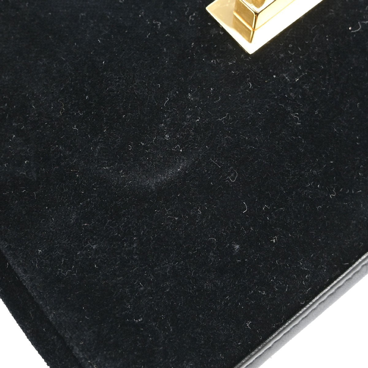 Chanel Chocolate Bar Mademoiselle Lock Chain Quilted Velvet Black Velvet Shoulder Bag Bag (Pre-Owned)