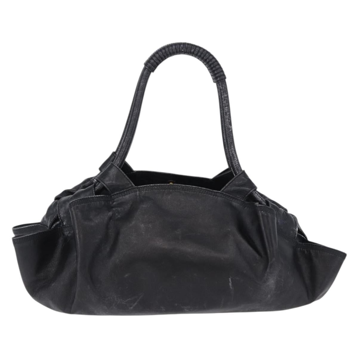 Loewe Aire Leather Black Leather Shoulder Bag Bag (Pre-Owned)